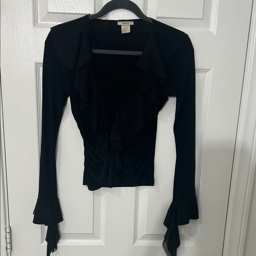 Unyx Black Ruffle Blouse